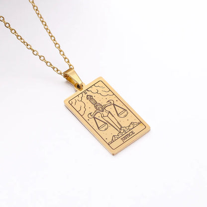 Wholesale Jewelry Simple Style Human Tarot 304 Stainless Steel Plating Pendant Necklace