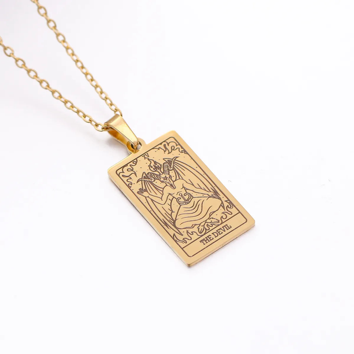 Wholesale Jewelry Simple Style Human Tarot 304 Stainless Steel Plating Pendant Necklace