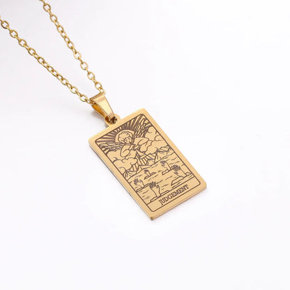 Wholesale Jewelry Simple Style Human Tarot 304 Stainless Steel Plating Pendant Necklace