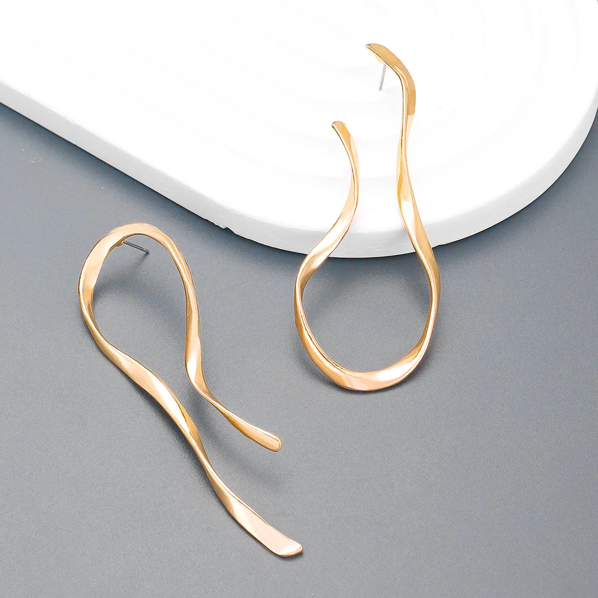 Wholesale Jewelry Simple Style Irregular Alloy 14k Gold Plated Silver Plated Ear Studs