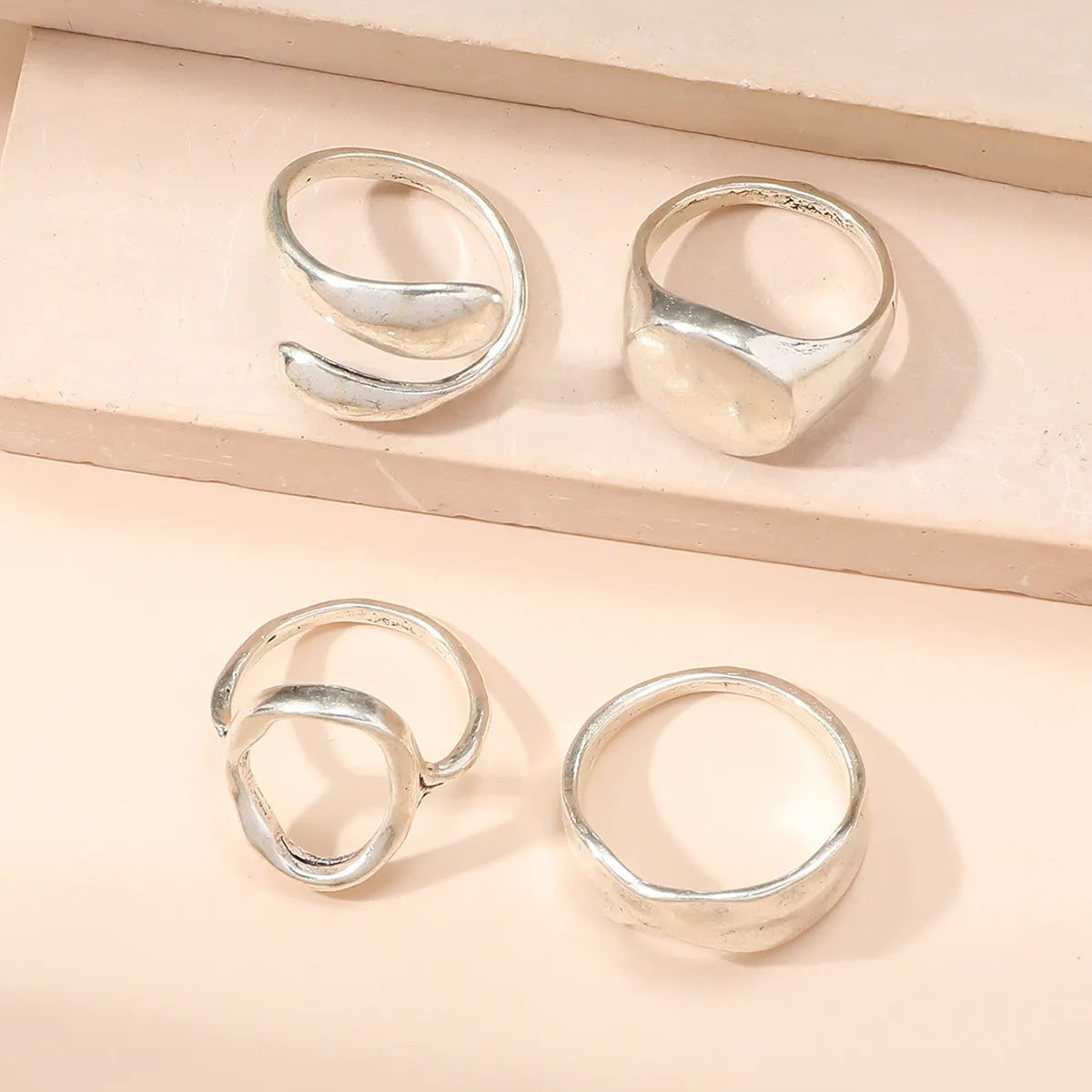 Wholesale Jewelry Simple Style Irregular Geometric Metal Plating Open Rings