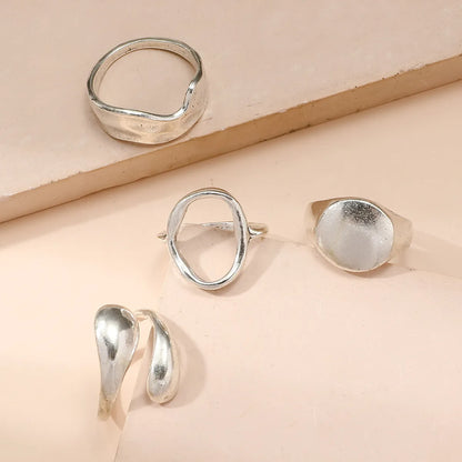 Wholesale Jewelry Simple Style Irregular Geometric Metal Plating Open Rings