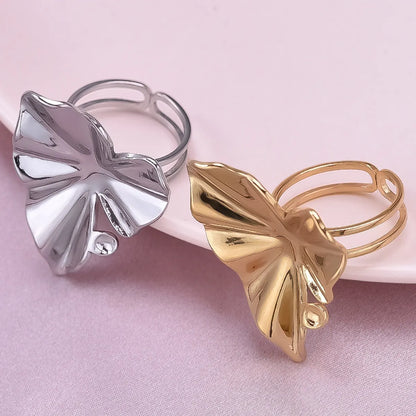 Wholesale Jewelry Simple Style Irregular Geometric Solid Color 304 Stainless Steel 18K Gold Plated Polishing Adjustable Ring