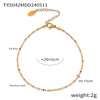 Wholesale Jewelry Simple Style Korean Style Solid Color 304 Stainless Steel Seed Bead 18K Gold Plated Enamel Plating Bracelets Anklet Necklace