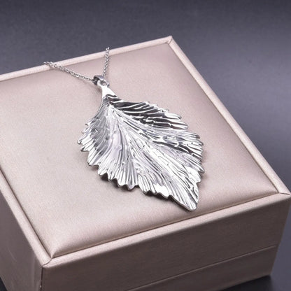 Wholesale Jewelry Simple Style Leaves 304 Stainless Steel Plating Pendant Necklace