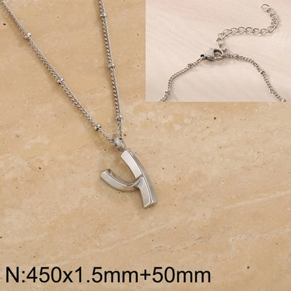 Wholesale Jewelry Simple Style Letter 304 Stainless Steel 18K Gold Plated Pendant Necklace