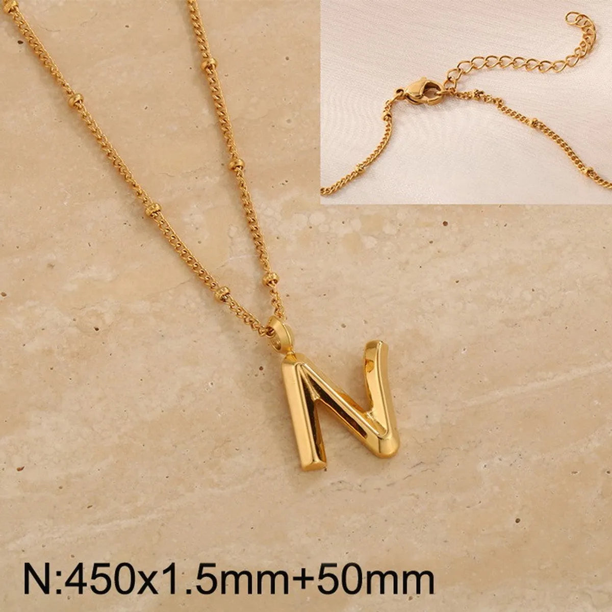 Wholesale Jewelry Simple Style Letter 304 Stainless Steel 18K Gold Plated Pendant Necklace