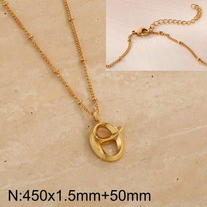 Wholesale Jewelry Simple Style Letter 304 Stainless Steel 18K Gold Plated Pendant Necklace