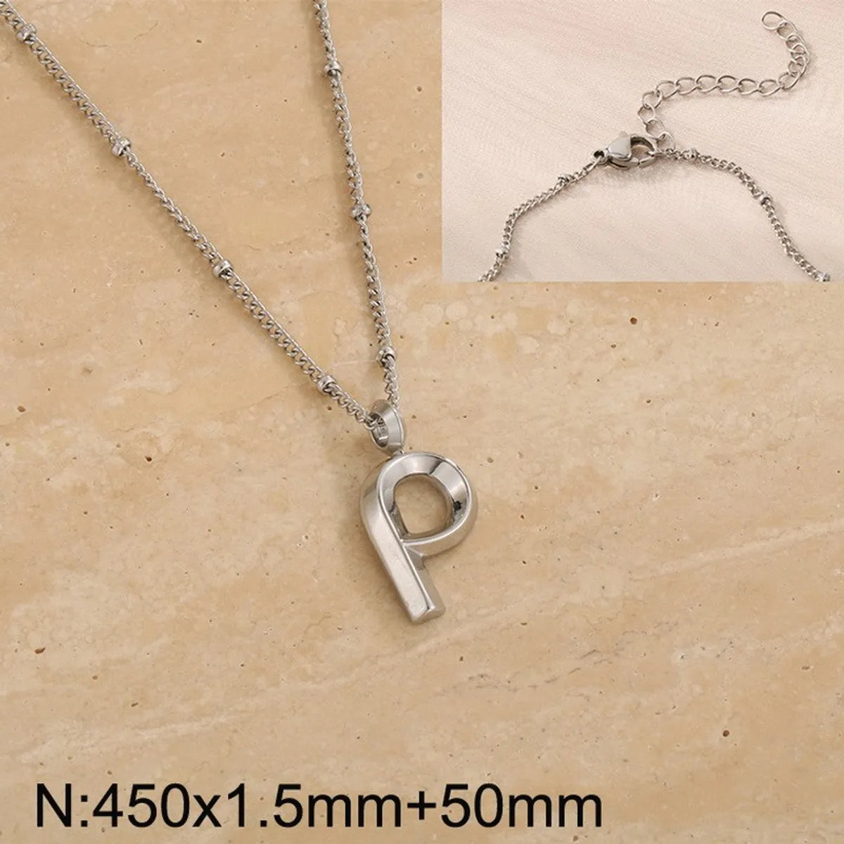 Wholesale Jewelry Simple Style Letter 304 Stainless Steel 18K Gold Plated Pendant Necklace