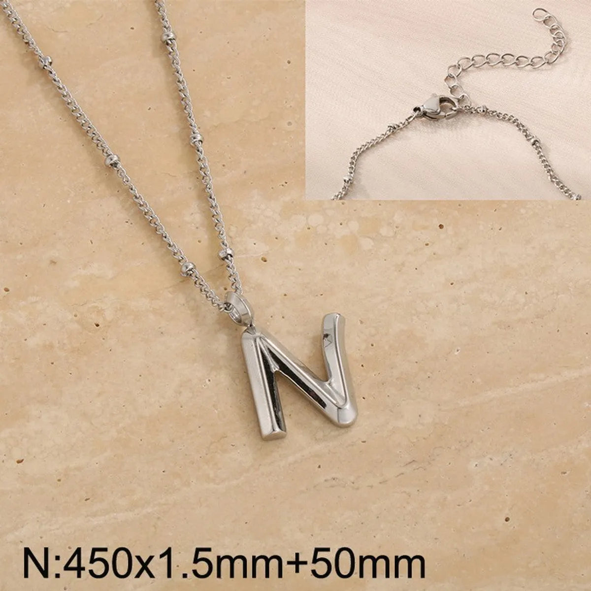 Wholesale Jewelry Simple Style Letter 304 Stainless Steel 18K Gold Plated Pendant Necklace