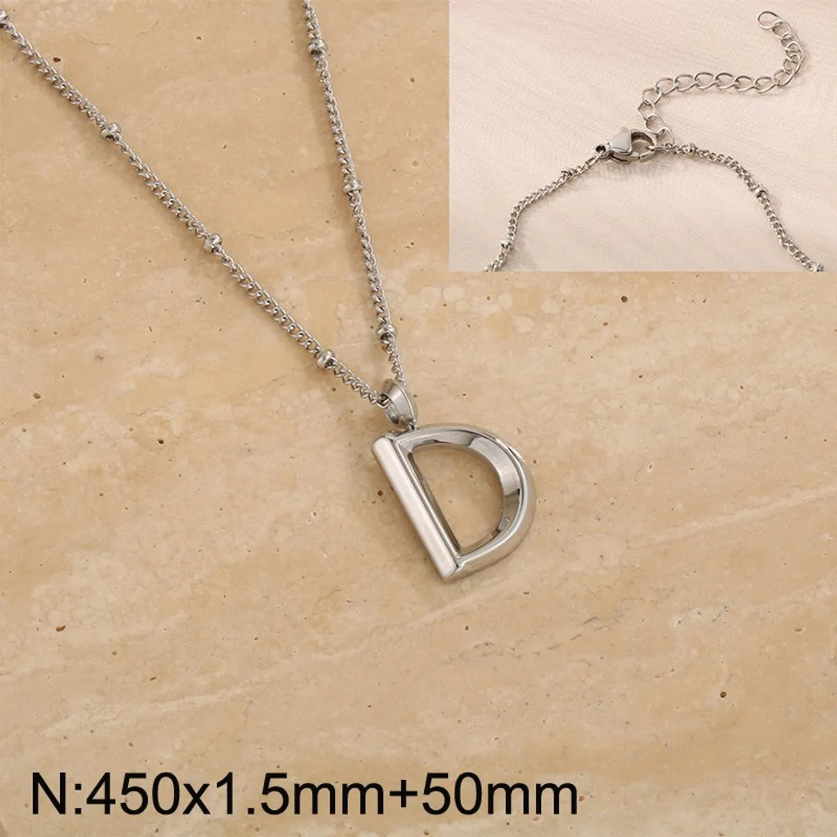 Wholesale Jewelry Simple Style Letter 304 Stainless Steel 18K Gold Plated Pendant Necklace