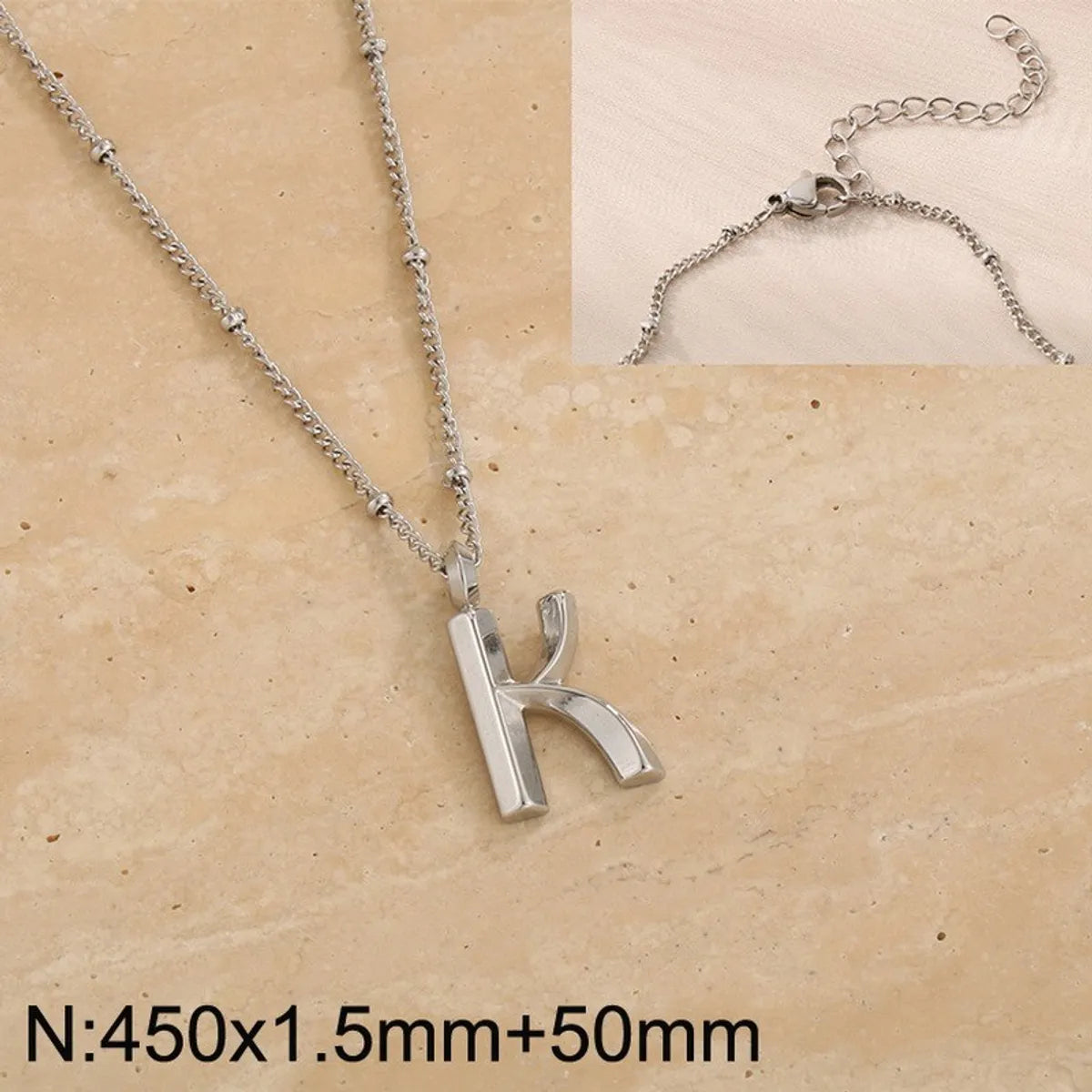 Wholesale Jewelry Simple Style Letter 304 Stainless Steel 18K Gold Plated Pendant Necklace