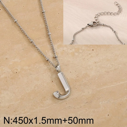 Wholesale Jewelry Simple Style Letter 304 Stainless Steel 18K Gold Plated Pendant Necklace