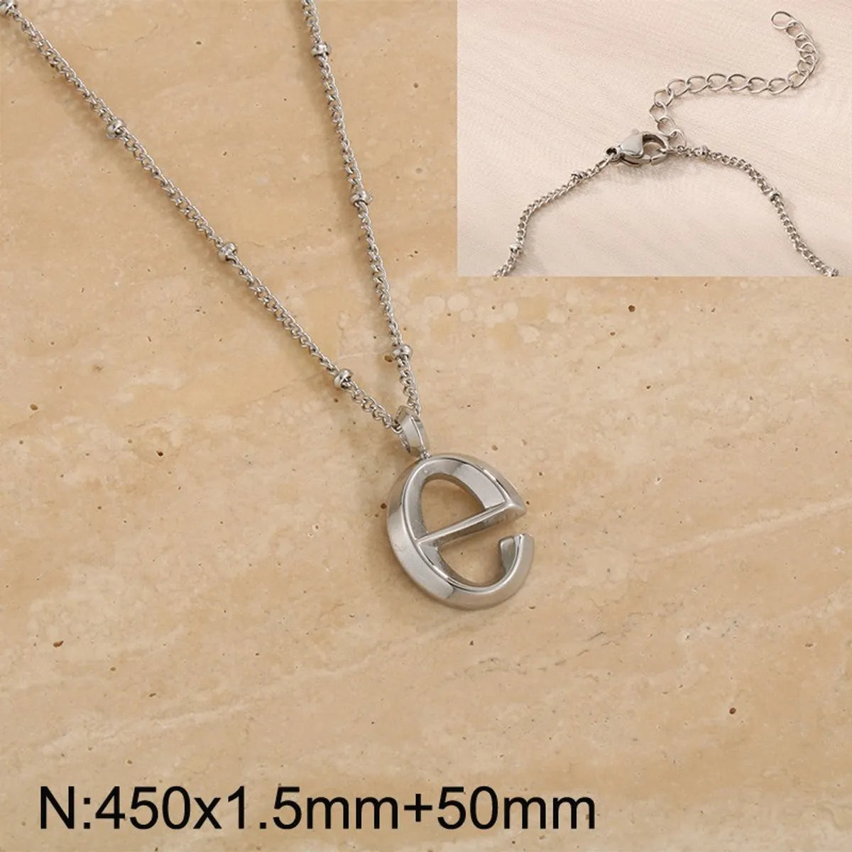 Wholesale Jewelry Simple Style Letter 304 Stainless Steel 18K Gold Plated Pendant Necklace