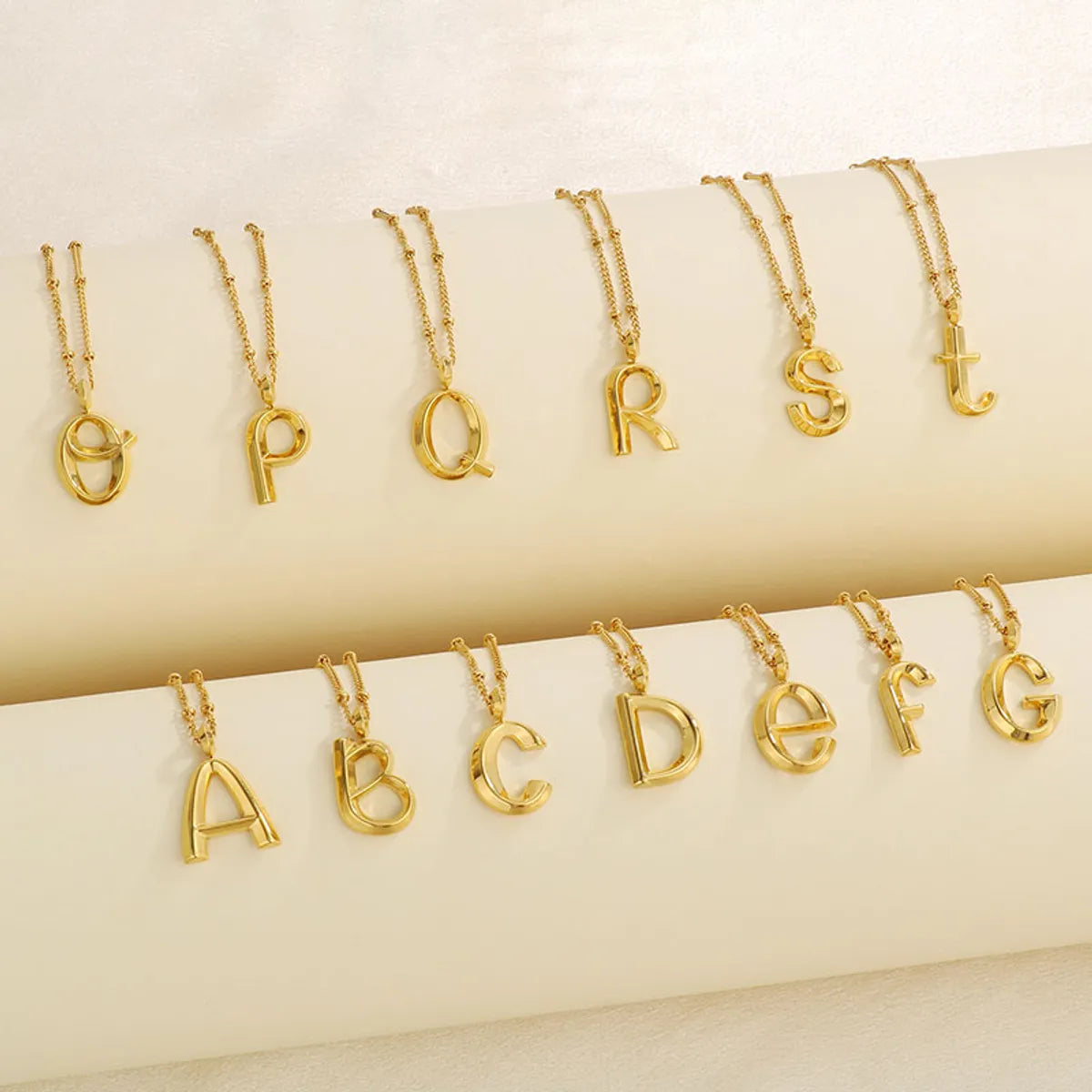 Wholesale Jewelry Simple Style Letter 304 Stainless Steel 18K Gold Plated Pendant Necklace