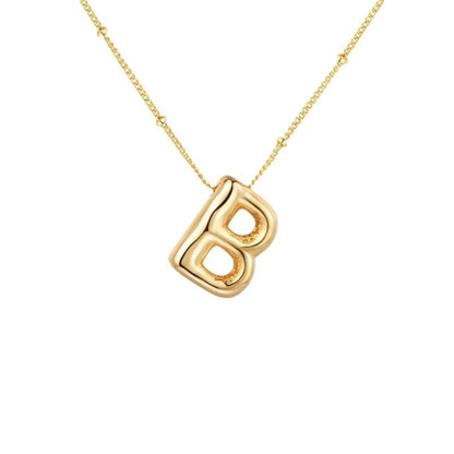 Wholesale Jewelry Simple Style Letter 304 Stainless Steel Gold Plated Plating Pendant Necklace