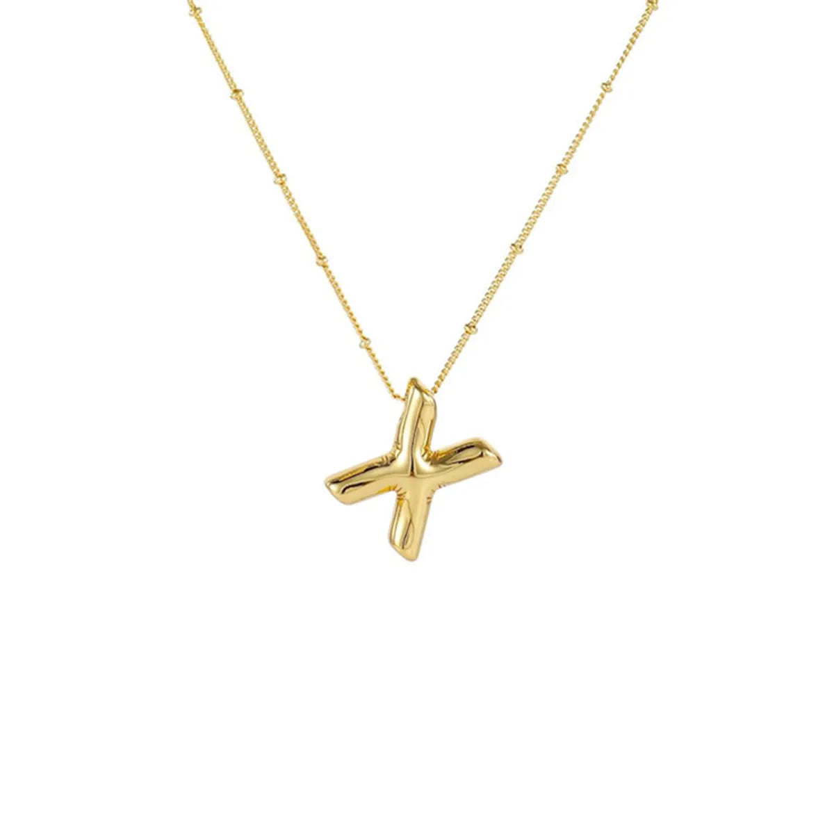 Wholesale Jewelry Simple Style Letter 304 Stainless Steel Gold Plated Plating Pendant Necklace