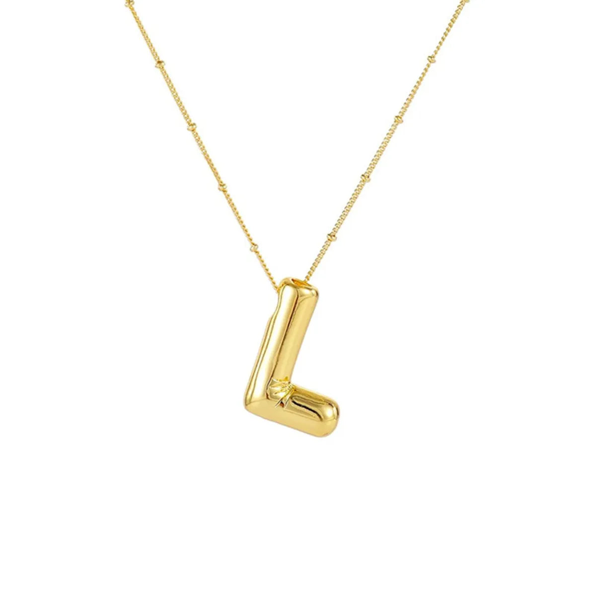 Wholesale Jewelry Simple Style Letter 304 Stainless Steel Gold Plated Plating Pendant Necklace