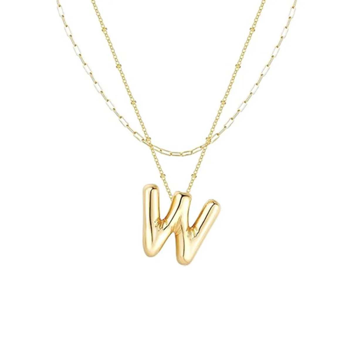 Wholesale Jewelry Simple Style Letter 304 Stainless Steel Gold Plated Plating Pendant Necklace