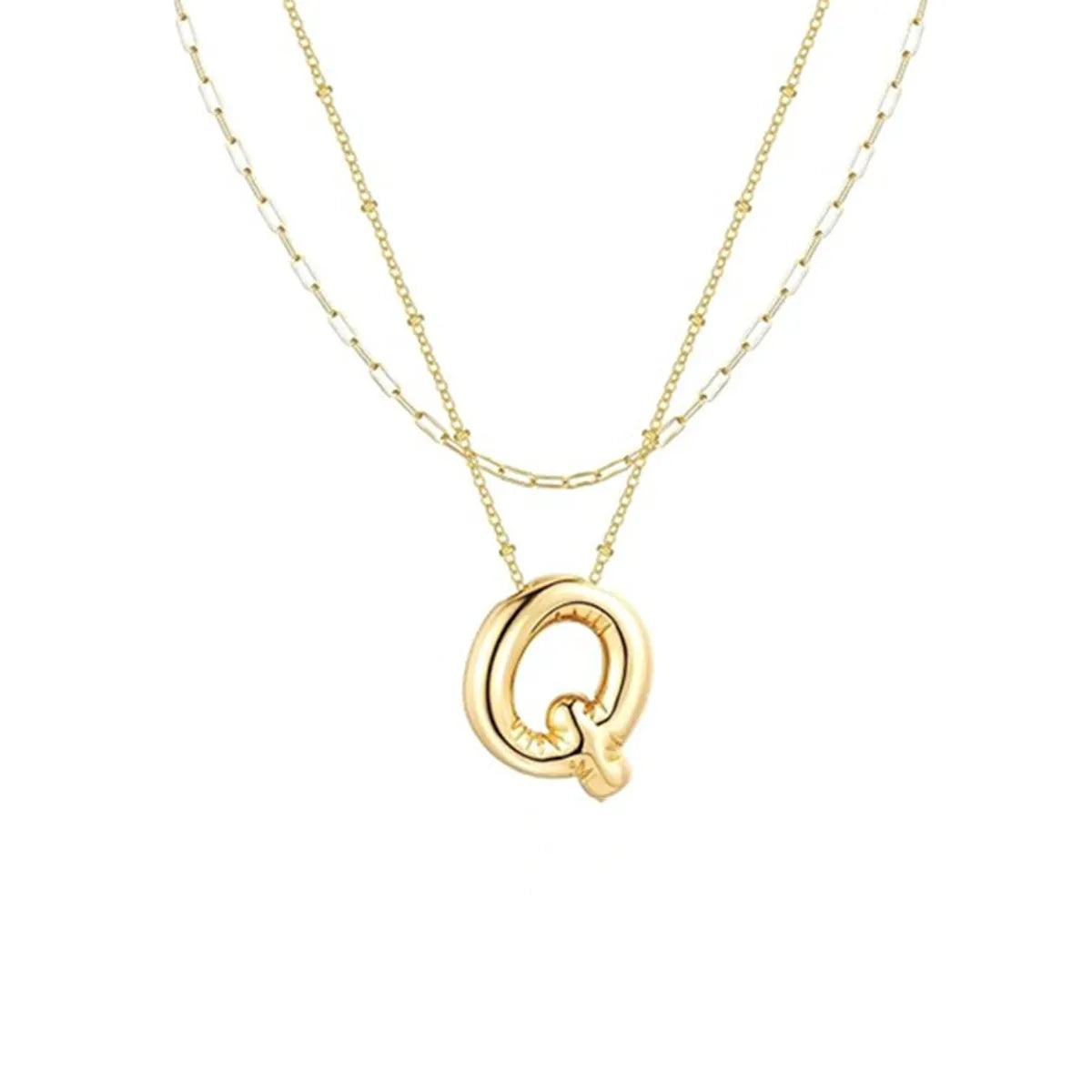 Wholesale Jewelry Simple Style Letter 304 Stainless Steel Gold Plated Plating Pendant Necklace