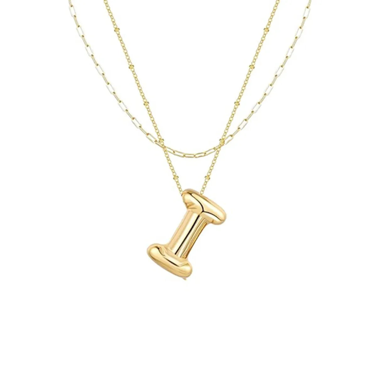 Wholesale Jewelry Simple Style Letter 304 Stainless Steel Gold Plated Plating Pendant Necklace