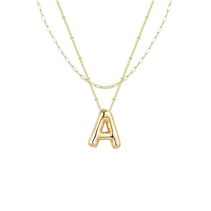 Wholesale Jewelry Simple Style Letter 304 Stainless Steel Gold Plated Plating Pendant Necklace