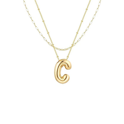 Wholesale Jewelry Simple Style Letter 304 Stainless Steel Gold Plated Plating Pendant Necklace