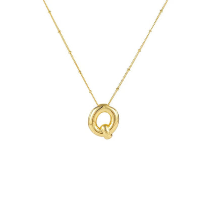 Wholesale Jewelry Simple Style Letter 304 Stainless Steel Gold Plated Plating Pendant Necklace