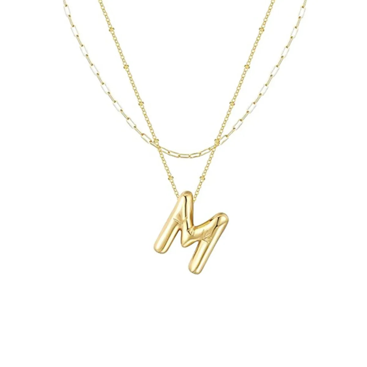 Wholesale Jewelry Simple Style Letter 304 Stainless Steel Gold Plated Plating Pendant Necklace