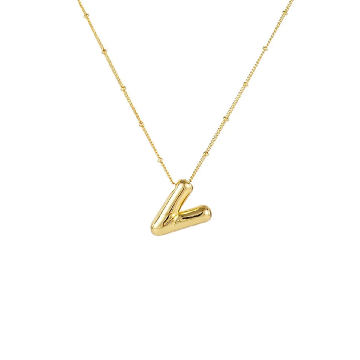 Wholesale Jewelry Simple Style Letter 304 Stainless Steel Gold Plated Plating Pendant Necklace