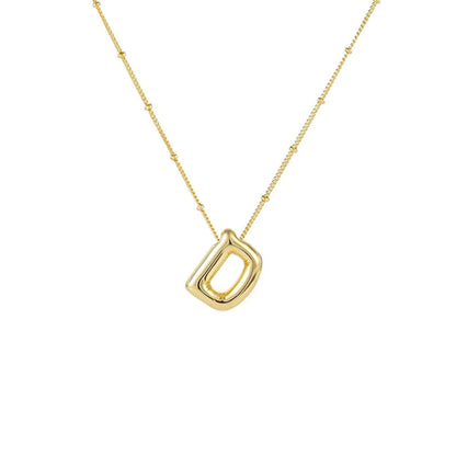 Wholesale Jewelry Simple Style Letter 304 Stainless Steel Gold Plated Plating Pendant Necklace