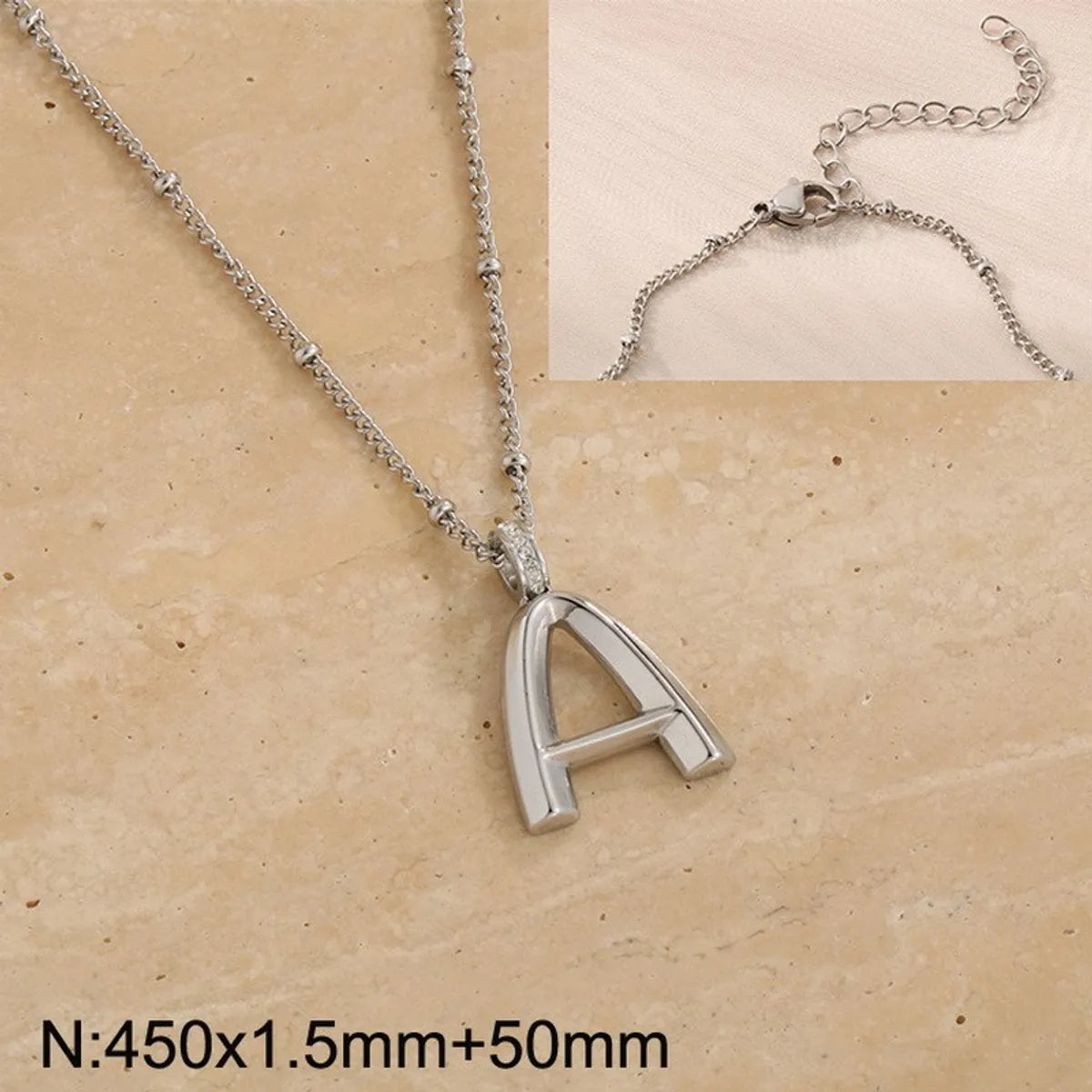 Wholesale Jewelry Simple Style Letter 304 Stainless Steel Pendant Necklace