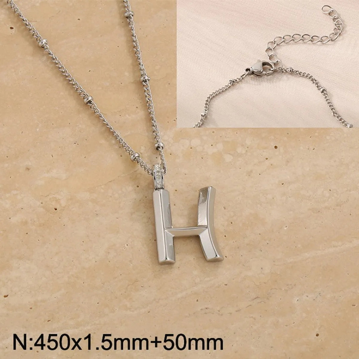 Wholesale Jewelry Simple Style Letter 304 Stainless Steel Pendant Necklace