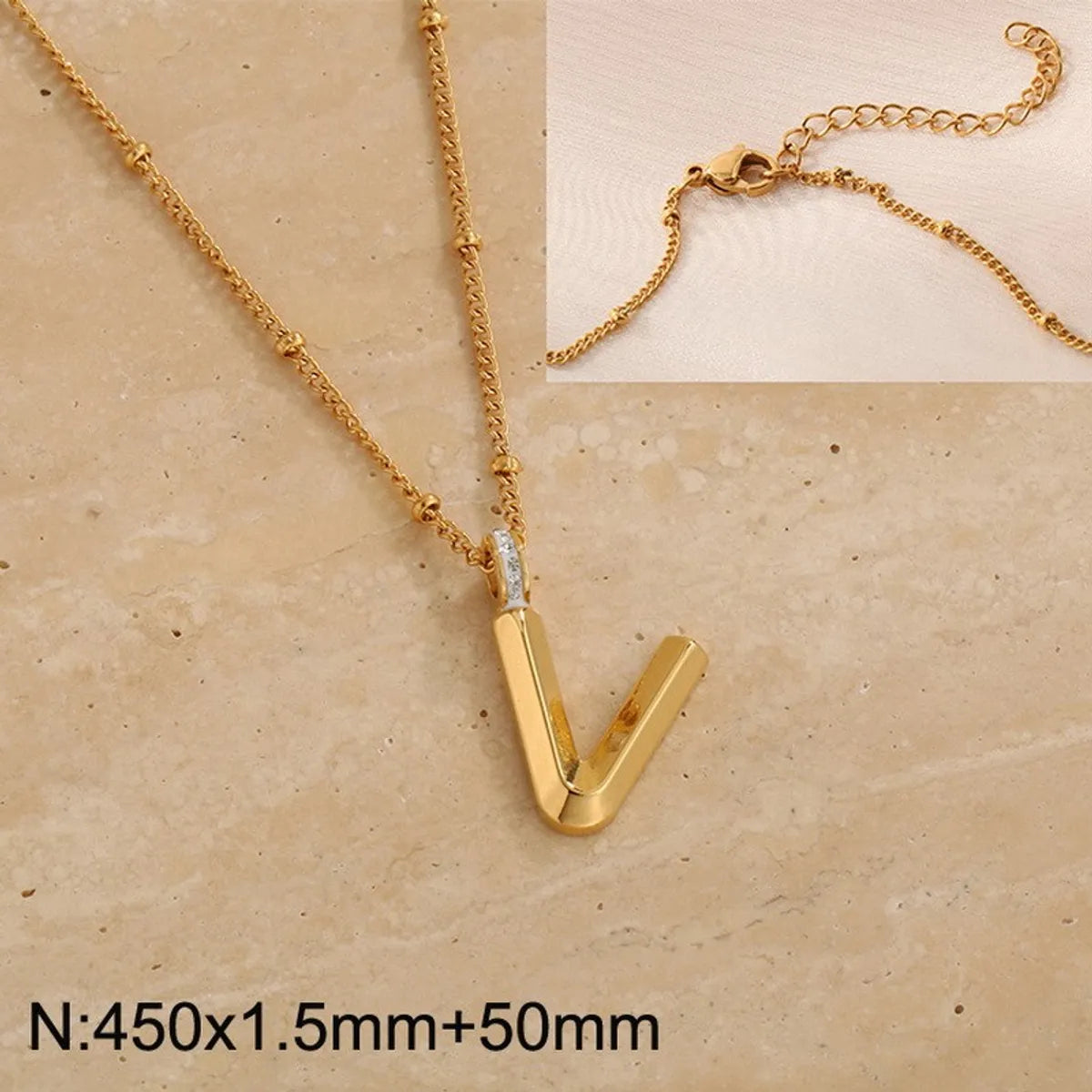 Wholesale Jewelry Simple Style Letter 304 Stainless Steel Pendant Necklace