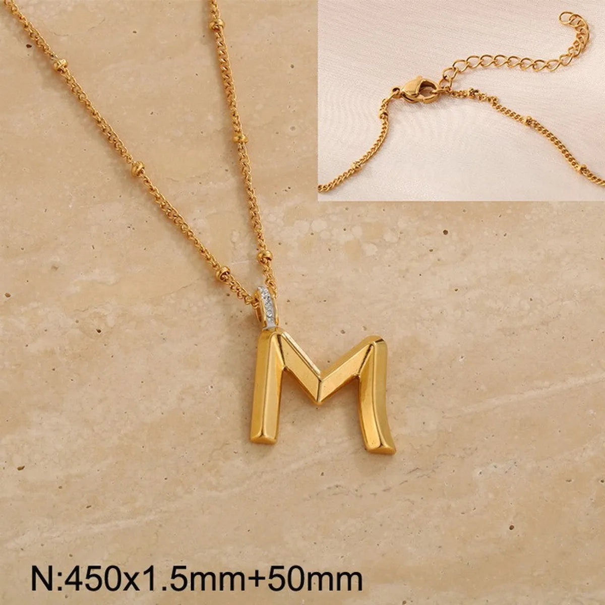 Wholesale Jewelry Simple Style Letter 304 Stainless Steel Pendant Necklace