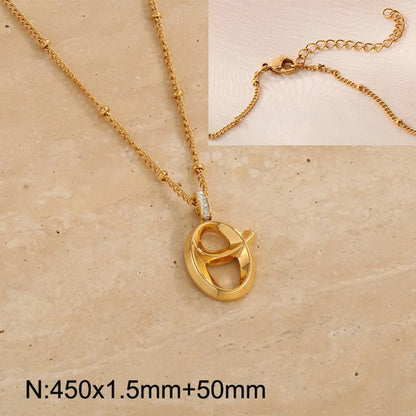 Wholesale Jewelry Simple Style Letter 304 Stainless Steel Pendant Necklace