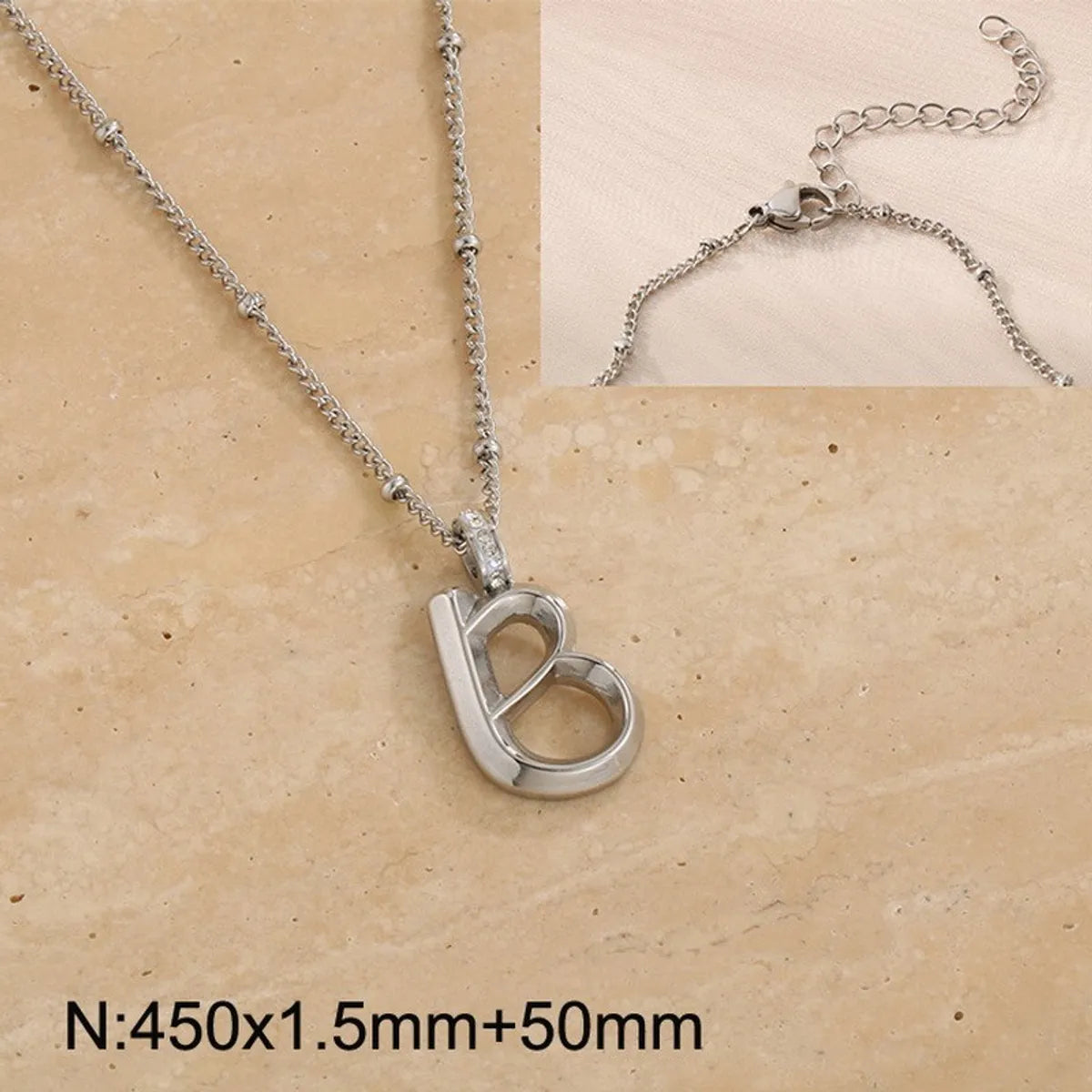 Wholesale Jewelry Simple Style Letter 304 Stainless Steel Pendant Necklace