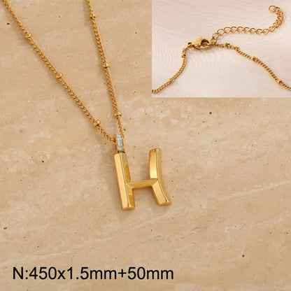 Wholesale Jewelry Simple Style Letter 304 Stainless Steel Pendant Necklace