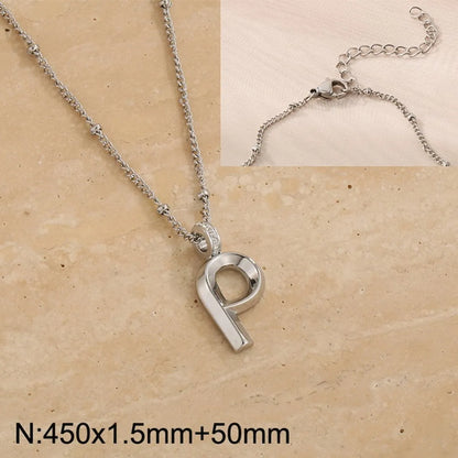 Wholesale Jewelry Simple Style Letter 304 Stainless Steel Pendant Necklace