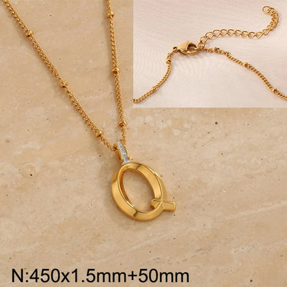 Wholesale Jewelry Simple Style Letter 304 Stainless Steel Pendant Necklace