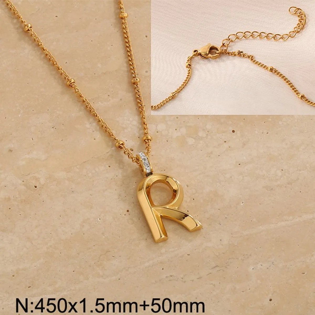 Wholesale Jewelry Simple Style Letter 304 Stainless Steel Pendant Necklace