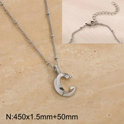 Wholesale Jewelry Simple Style Letter 304 Stainless Steel Pendant Necklace