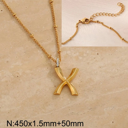 Wholesale Jewelry Simple Style Letter 304 Stainless Steel Pendant Necklace