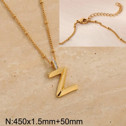 Wholesale Jewelry Simple Style Letter 304 Stainless Steel Pendant Necklace