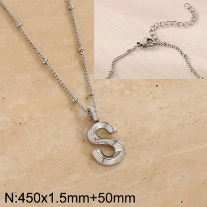 Wholesale Jewelry Simple Style Letter 304 Stainless Steel Pendant Necklace