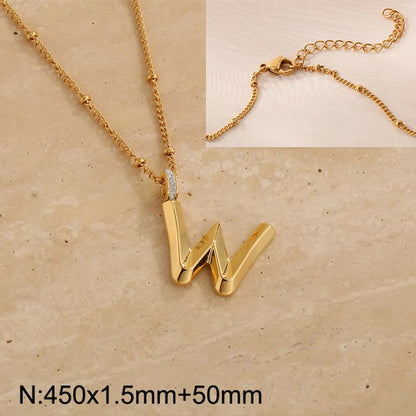 Wholesale Jewelry Simple Style Letter 304 Stainless Steel Pendant Necklace