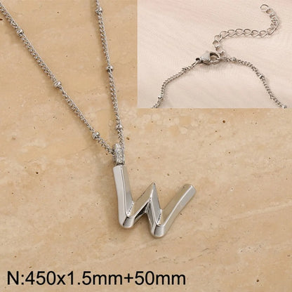 Wholesale Jewelry Simple Style Letter 304 Stainless Steel Pendant Necklace