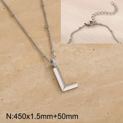 Wholesale Jewelry Simple Style Letter 304 Stainless Steel Pendant Necklace