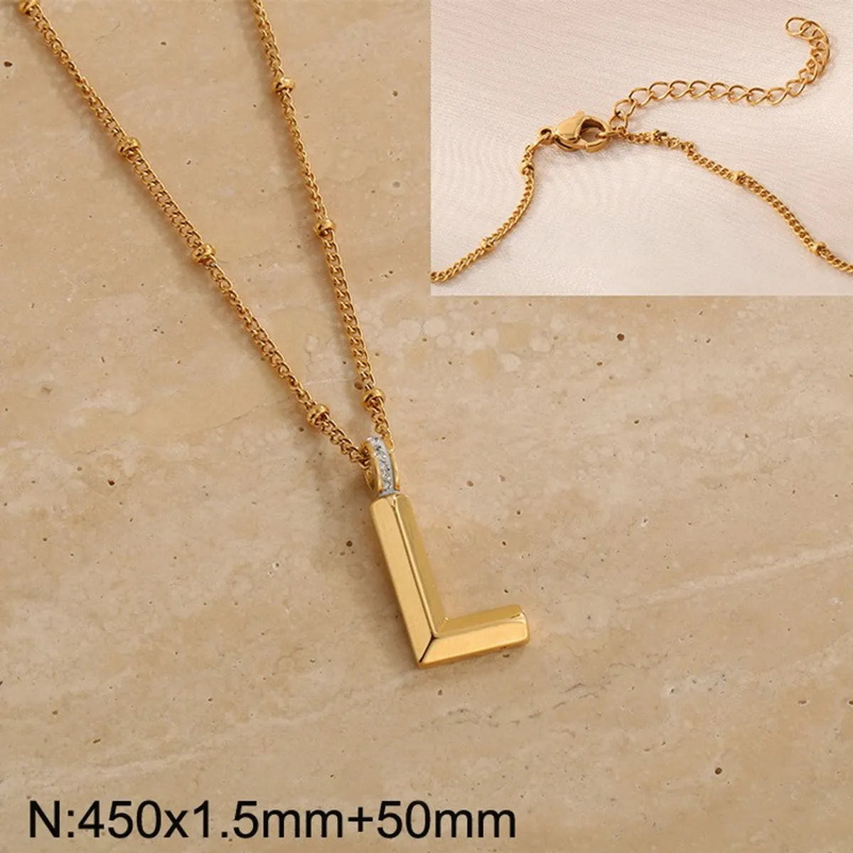 Wholesale Jewelry Simple Style Letter 304 Stainless Steel Pendant Necklace