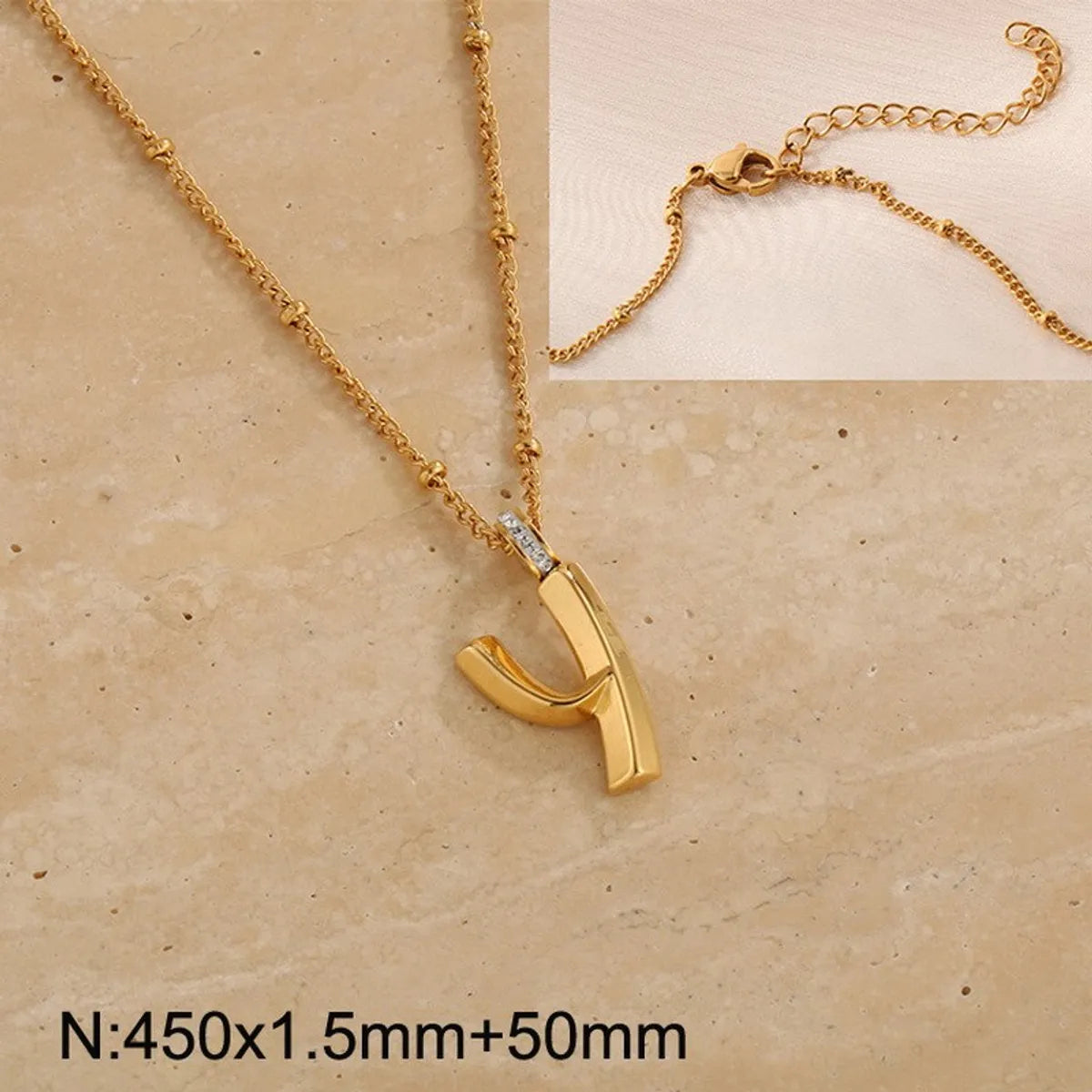 Wholesale Jewelry Simple Style Letter 304 Stainless Steel Pendant Necklace